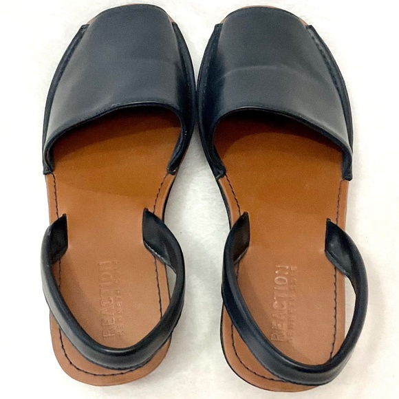 Navy Kenneth Cole REACTION Open Toe Comfort Slingback Platform Sandal sz 7 - Picture 7 of 13